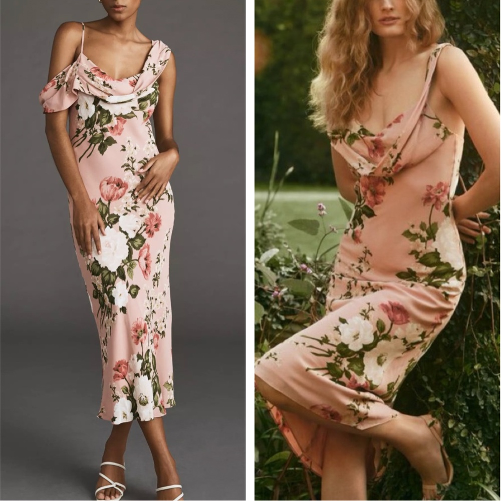 Reformation Floral Midi Dress - Pink and White - NWOT